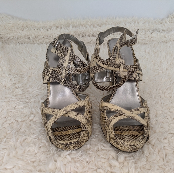 Calvin Klein Snake Skin Heels - Picture 2 of 5